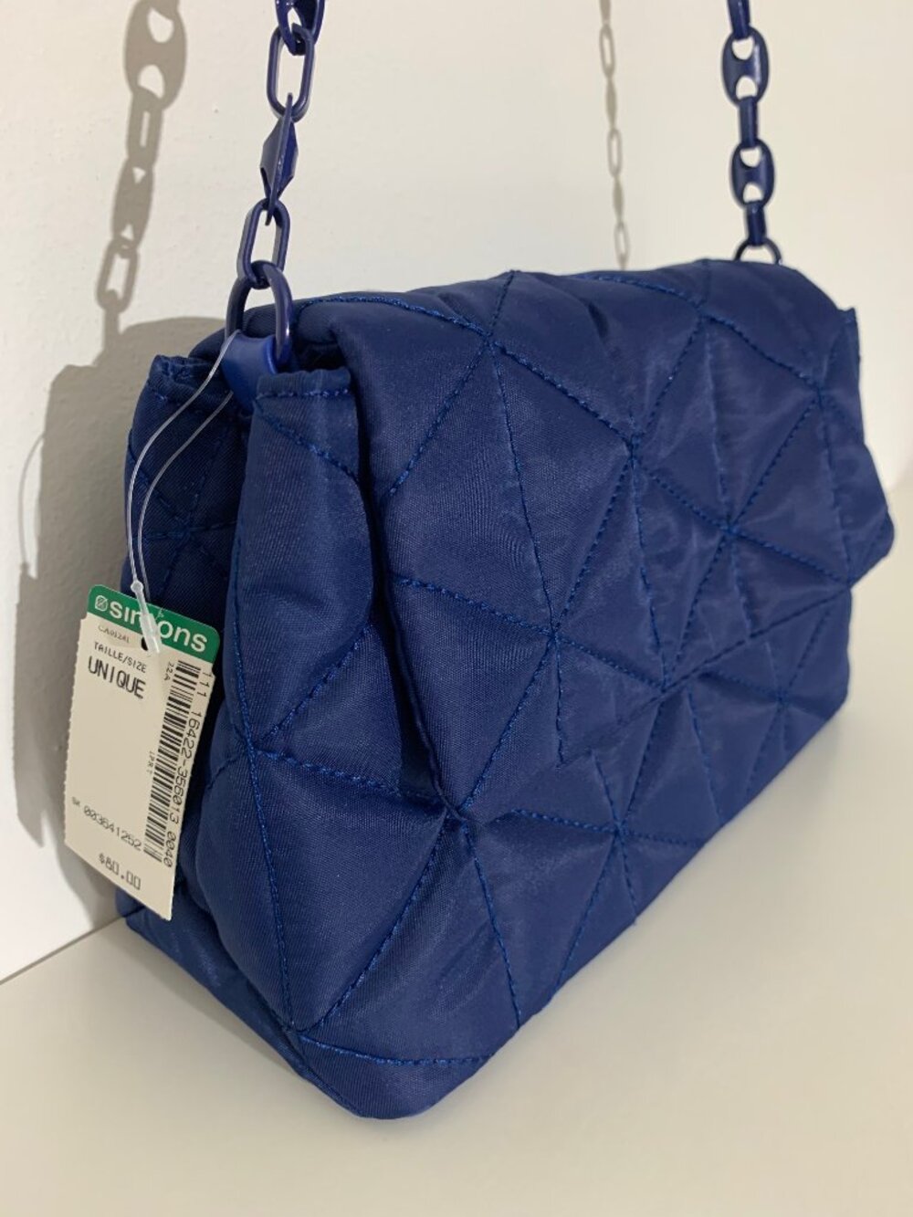 United Colours of Benetton Blue Quilted Nylon Shoulder Bag NWT